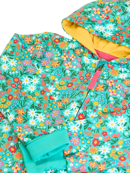 Frugi Kids' Big Snuggle Suit, Multi - view 2, Wildflower Wander