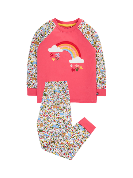 Frugi Kids' Jamie Pyjamas, Multi, Pink Multi
