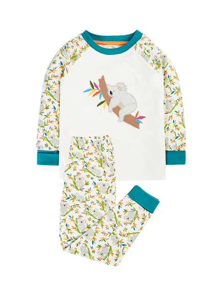 Frugi Kids' Jamie Pyjamas, Multi, White Multi