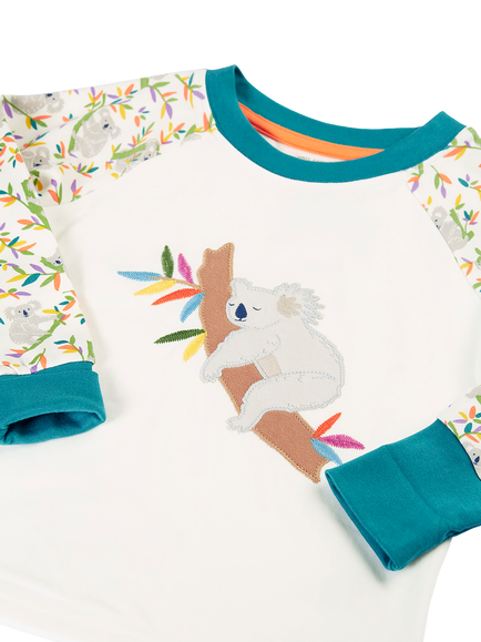 Frugi Kids' Jamie Pyjamas, Multi - view 2, White Multi