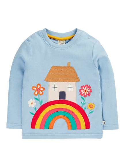 Frugi Kids' Adventure Applique Top, Blue, Blue Multi