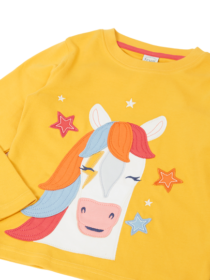 Frugi Kids' Adventure Circular Top, Yellow - view 2, Yellow Multi