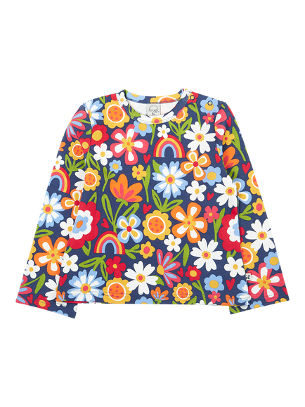Frugi Kids' Goldie Printed Top, Multi, Beautiful Bunch