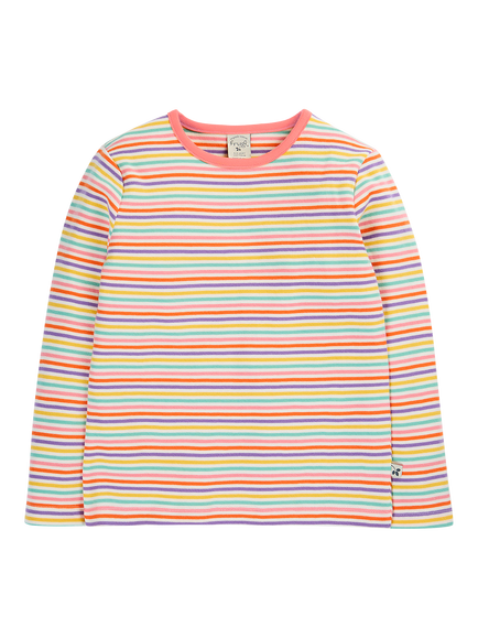 Frugi Kids' Lucia Striped Top, Blue/Multi, Blue/Multi