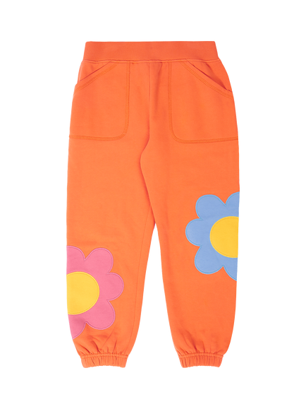 Frugi Kids' Malpas Applique Joggers, Salamander, Salamander/Flower