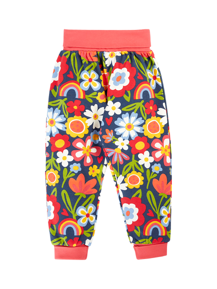 Frugi Kids' Piper Parsnip Joggers, Multi, Beautiful Bunch