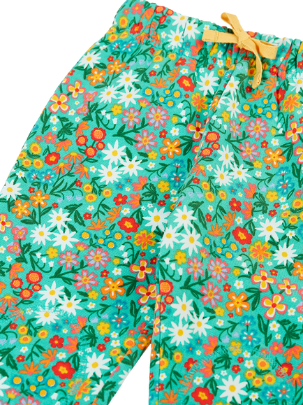 Frugi Kids' Snuggle Drawstring Joggers, Blue Multi - view 2, Blue Multi