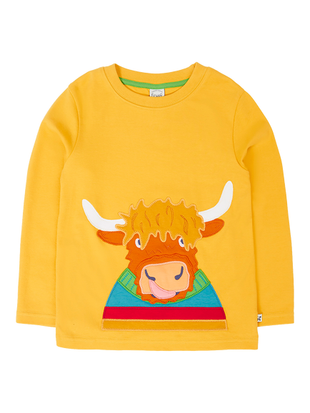 Frugi Kids' Adventure Circular Top, Yellow, Yellow Multi