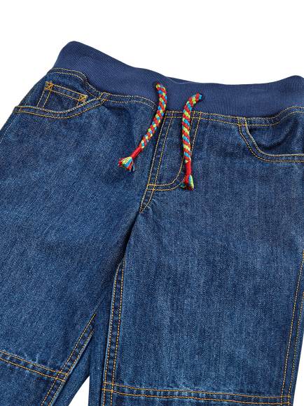 Frugi Kids' Comfy Jeans, Mid Denim - view 2, Mid Denim