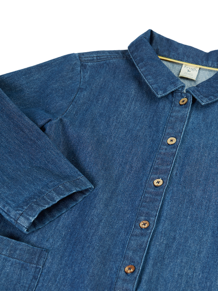 Frugi Kids' Juno Boilersuit, Mid Blue - view 2, Mid Blue