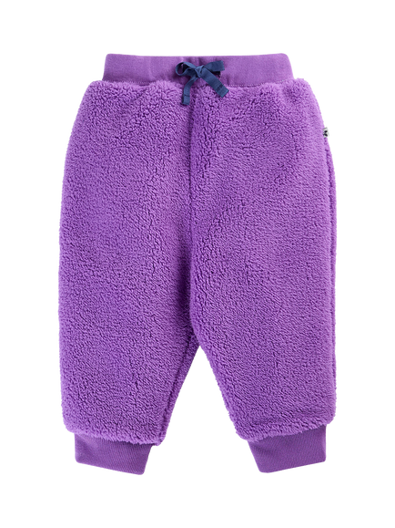 Frugi Kids' Ted Fleece Pull-Up Trousers, Fig, Fig