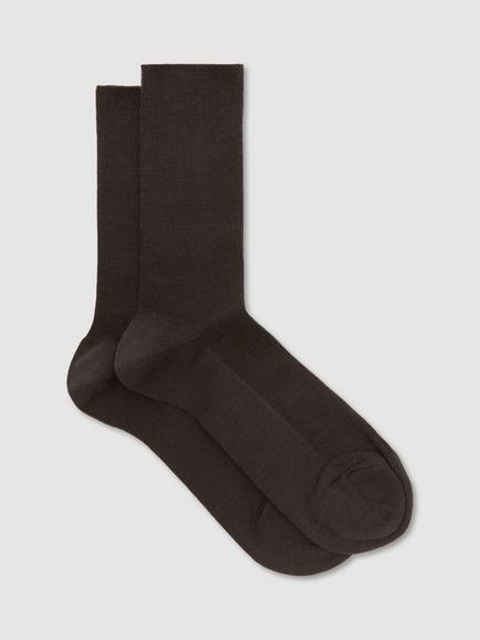 Reiss Charlie Wool Blend Socks, Chocolate, Chocolate