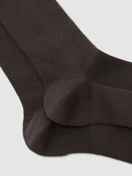 Reiss Charlie Wool Blend Socks, Chocolate - view 2, Chocolate