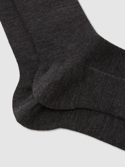 Reiss Charlie Wool Blend Socks, Charcoal - view 2, Charcoal