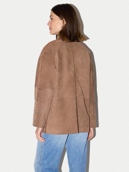 Jigsaw Suede Raglan Sleeve Jacket, Light Brown - view 2, Light Brown