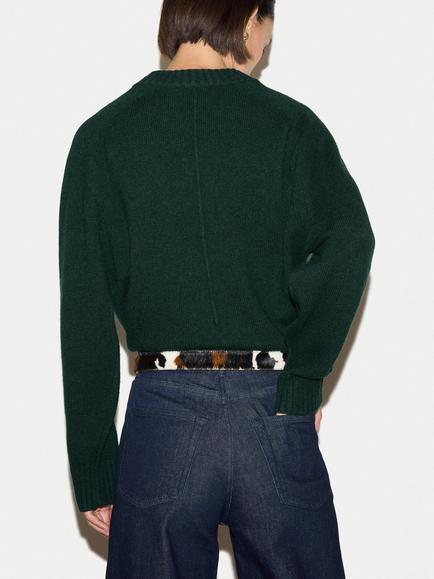 Jigsaw Wool Rich with Cashmere V-Neck Jumper - view 2, Green