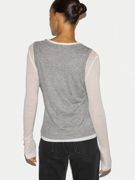 Jigsaw Layered 2-In-1 Top, Grey - view 2, Grey