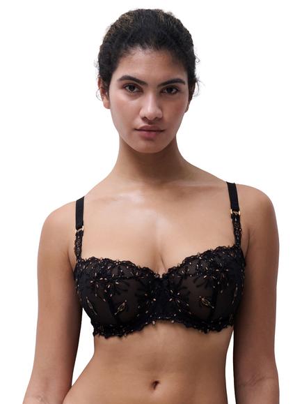 Chantelle Champs Elysées Lace Balconette Bra, Dazzling Black