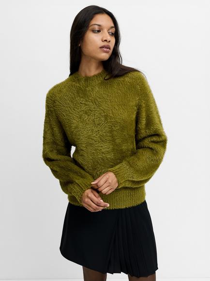 French Connection Lucille Fluffy Knit Jumper, Moss Green, Moss Green