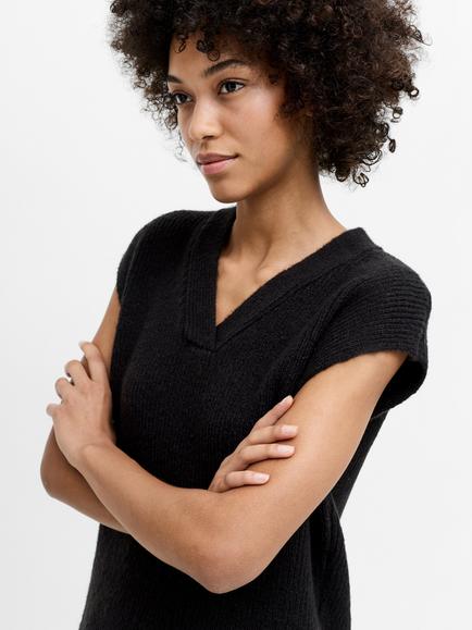 French Connection Junia V-Neck Knit Vest, Graphite Grey - view 2, Graphite Grey