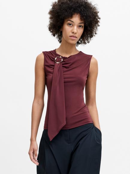French Connection Maxine Sleeveless Top, Cherry Liqueur, Cherry Liqueur