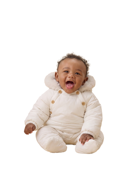 MORI Baby Water Repellent Padded Snowsuit, Eggnog, Eggnog