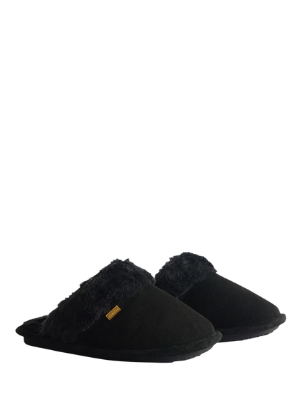 Hunter Moccasin Mule Slippers, Black - view 2, Black