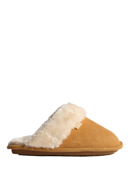 Hunter Moccasin Mule Slippers, Black, Biscuit