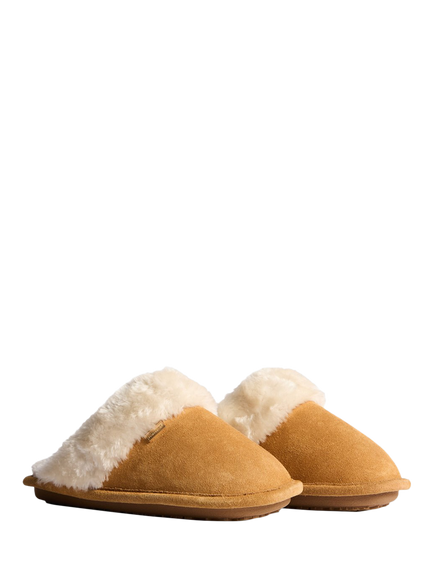 Hunter Moccasin Mule Slippers, Black - view 2, Biscuit