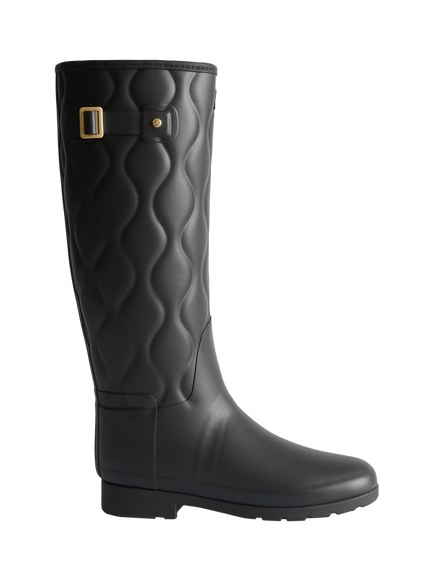 Hunter Refined Tall Onion Quilted Wellington Boots, Black