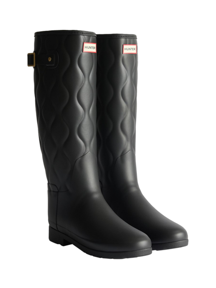 Hunter Refined Tall Onion Quilted Wellington Boots - view 2, Black