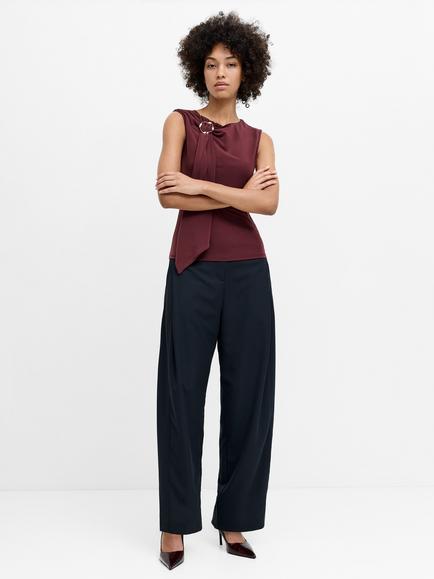 French Connection Aira Tailored Pleated Wide Leg Trousers, Graphite Grey, Graphite Grey