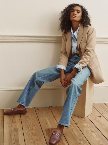 Mint Velvet Single Breasted Blazer, Natural - view 2, Natural