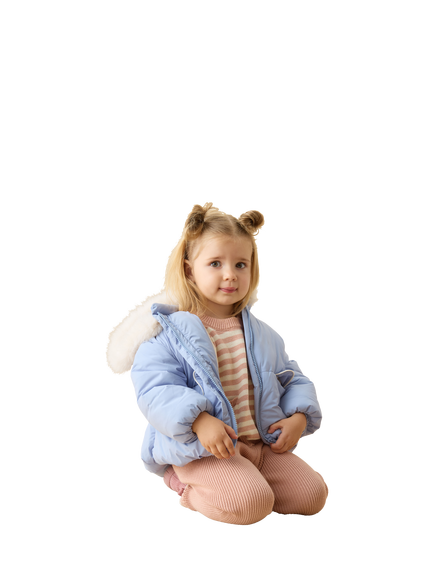MORI Kids' Hooded Padded Coat, Forever Blue, Forever Blue