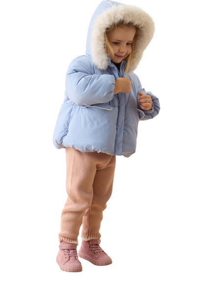 MORI Kids' Hooded Padded Coat, Forever Blue - view 2, Forever Blue