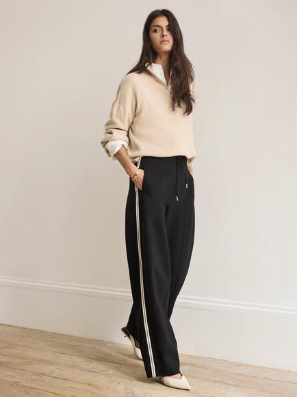 Mint Velvet Barrel Wide Leg Trousers, Black, Black
