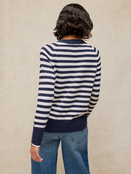 White Stuff Sienna Stripe Sweatshirt, Ivory/Multi - view 2, Ivory/Multi