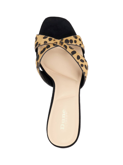 Dune London Mavina Cheetah Print Heeled Mule Shoes, Multi - view 2, Multi