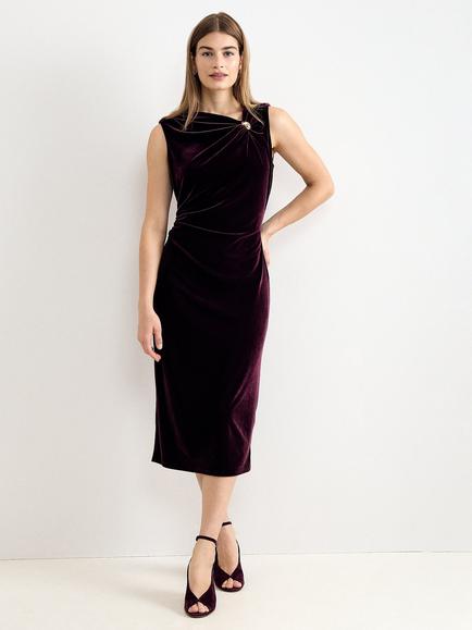 Phase Eight Bella Velvet Mini Dress, Burgundy, Burgundy