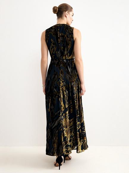 Phase Eight Carrie Velvet Cowl Neck Maxi Dress, Black Multi - view 2, Black Multi
