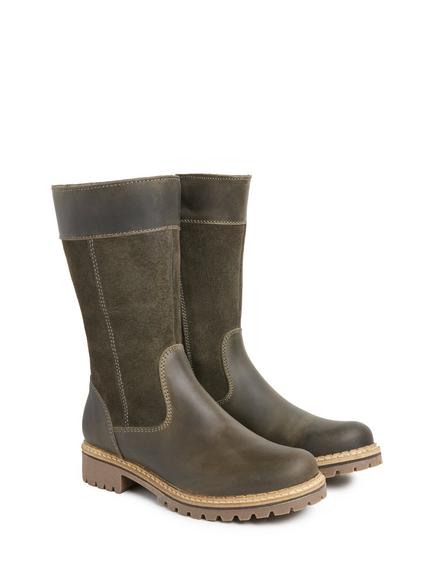 Celtic & Co. Leather Blend Lined Calf Boots, Olive - view 2, Olive