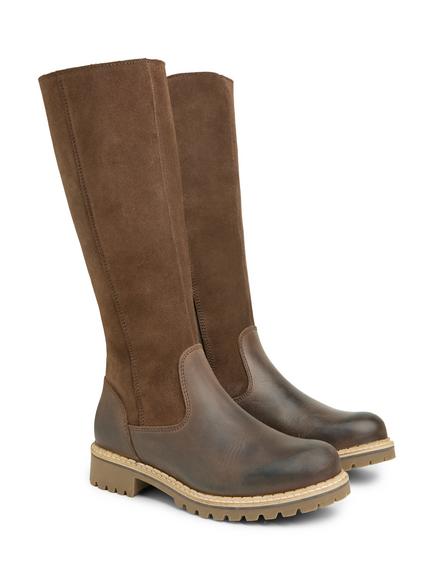 Celtic & Co. Leather Blend Lined Knee High Boots, Chocolate - view 2, Chocolate