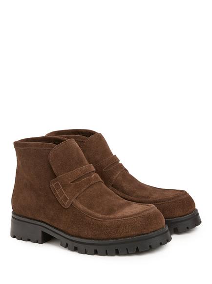 Celtic & Co. Hi Top Suede Loafers, Chocolate - view 2, Chocolate