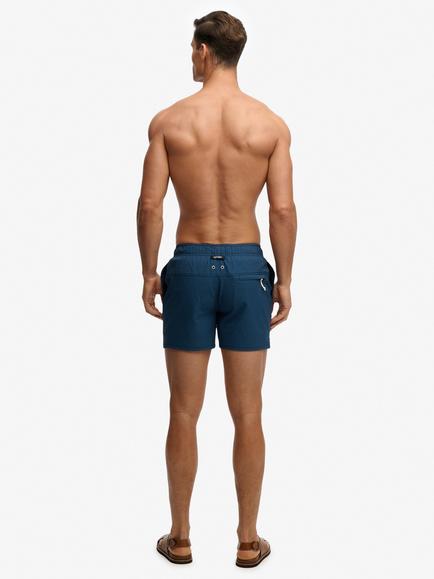 Superdry Seersucker Swim Shorts, Navy/Blue Bottle - view 2, Navy/Blue Bottle