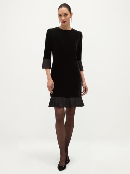 Hobbs Petite Ashley A-Line Mini Dress, Black, Black
