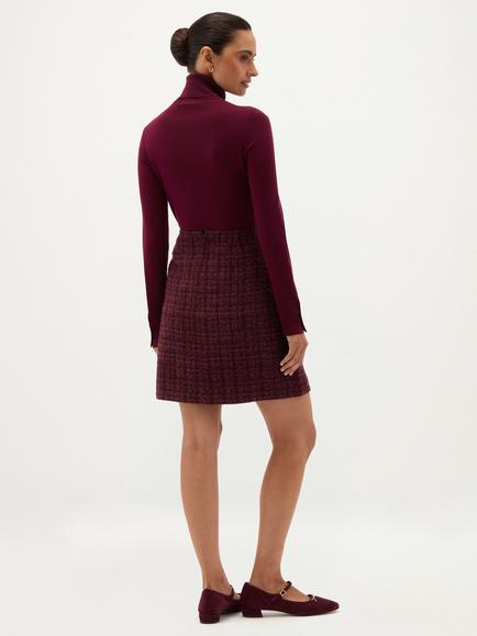 Hobbs Maria Tweed Mini Skirt, Brown - view 2, Brown