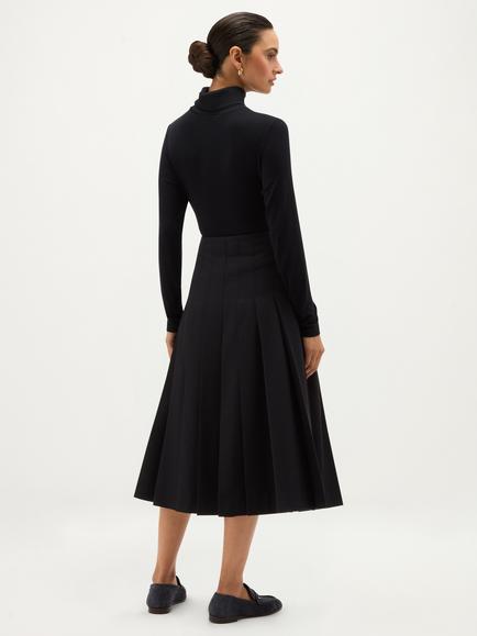Hobbs Paige Pleated Skirt, Blue - view 2, Blue