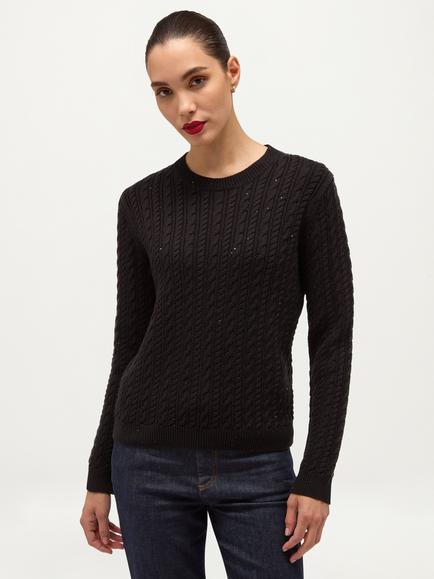 Hobbs Lennon Sequin Jumper, Black, Black