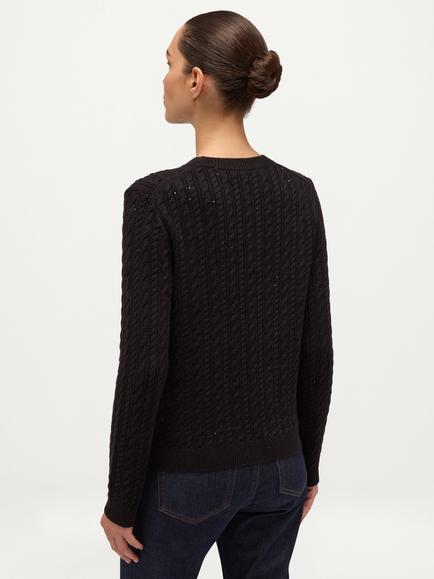 Hobbs Lennon Sequin Jumper, Black - view 2, Black