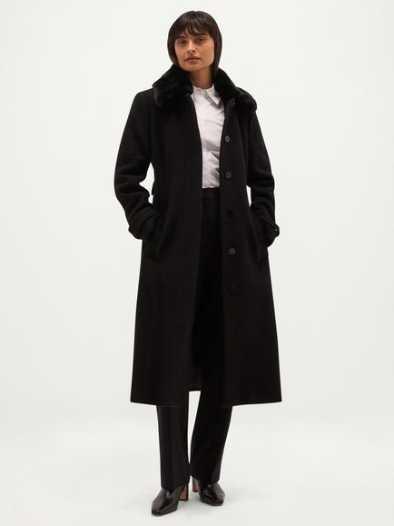 Hobbs Martina Wool Rich Overcoat, Black, Black